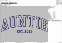 AUNTIE Embroidery File 6 Size
