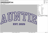 AUNTIE Embroidery File 6 Size