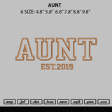 Aunt Embroidery File 6 sizes