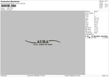 Aura Text Embroidery File 6 sizes