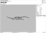 Aura Text Embroidery File 6 sizes