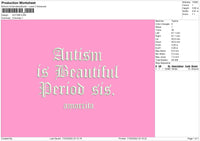 Autism Embroidery File 4 size