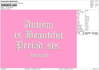 Autism Embroidery File 4 size