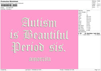 Autism Embroidery File 4 size