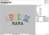 Autismtext Embroidery File 6 sizes
