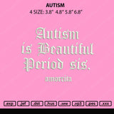 Autism Embroidery File 4 size