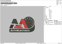 Auto Electrics Embroidery File 6 sizes