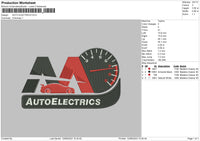 Auto Electrics Embroidery File 6 sizes