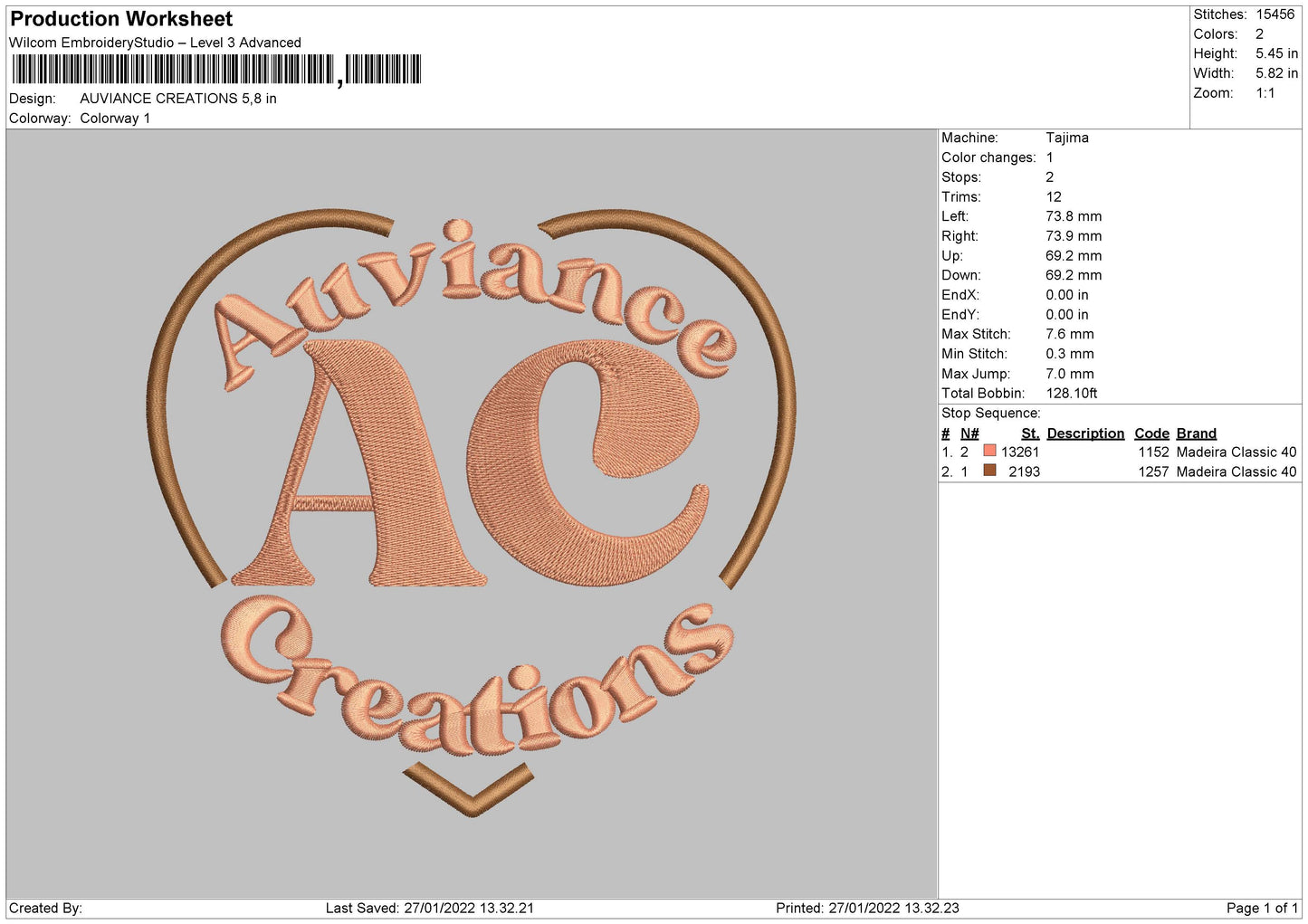 Auviance Creations Embroidery File 4 size