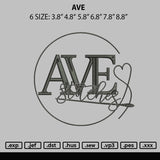 Ave Embroidery File 6 sizes