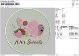 Avi's Sweets Embroidery File 4 size