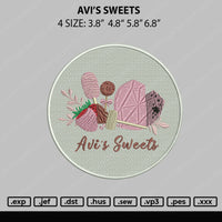 Avi's Sweets Embroidery File 4 size