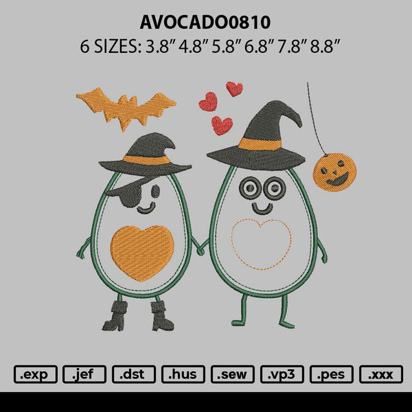 Avocado 0810 Embroidery File 6 sizes