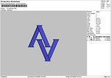 Av Text Embroidery File 6 sizes