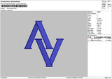 Av Text Embroidery File 6 sizes
