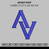 Av Text Embroidery File 6 sizes