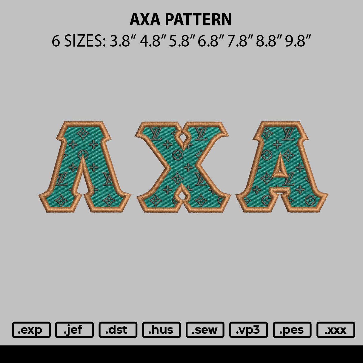 AXA Lv Pattern Embroidery File 4 size