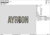 Ayrontext Embroidery File 6 sizes