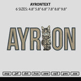 Ayrontext Embroidery File 6 sizes