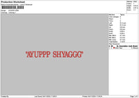 Ayuptext Embroidery File 6 sizes