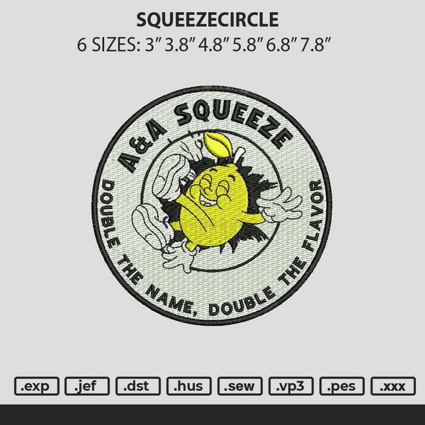 Squeezecircle Embroidery File 6 sizes