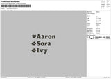 Aaron Text Embroidery File 6 sizes