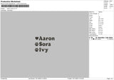 Aaron Text Embroidery File 6 sizes