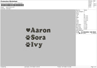 Aaron Text Embroidery File 6 sizes