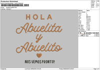 Abuelitatext Embroidery File 6 sizes