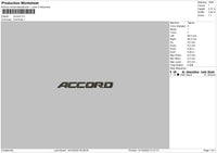 Accord Embroidery file 6 sizes