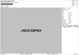 Accord Embroidery file 6 sizes