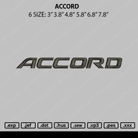 Accord Embroidery file 6 sizes