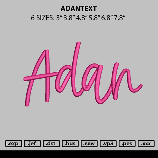 Adnantext Embroidery File 6 sizes