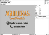 Aguilerastext Embroidery File 6 sizes