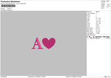 A Heart Embroidery File 6 sizes