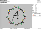 A Initial Embroidery File 4 size