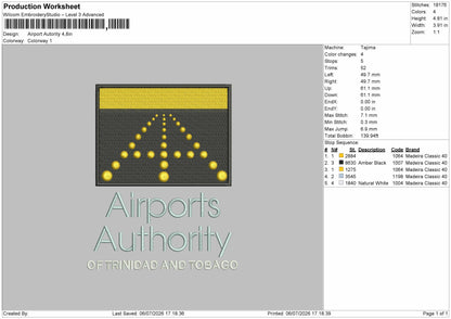 Airportstext Embroidery Machine Design File 6 sizes