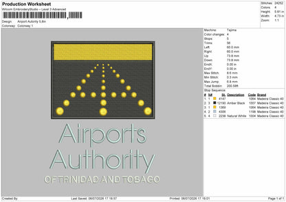 Airportstext Embroidery Machine Design File 6 sizes