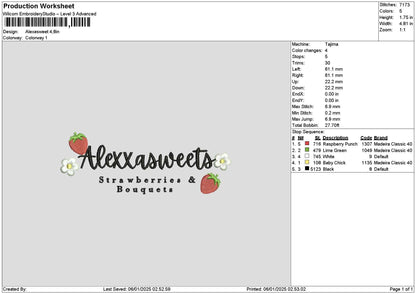 Sweetstext0601 Embroidery File 6 sizes