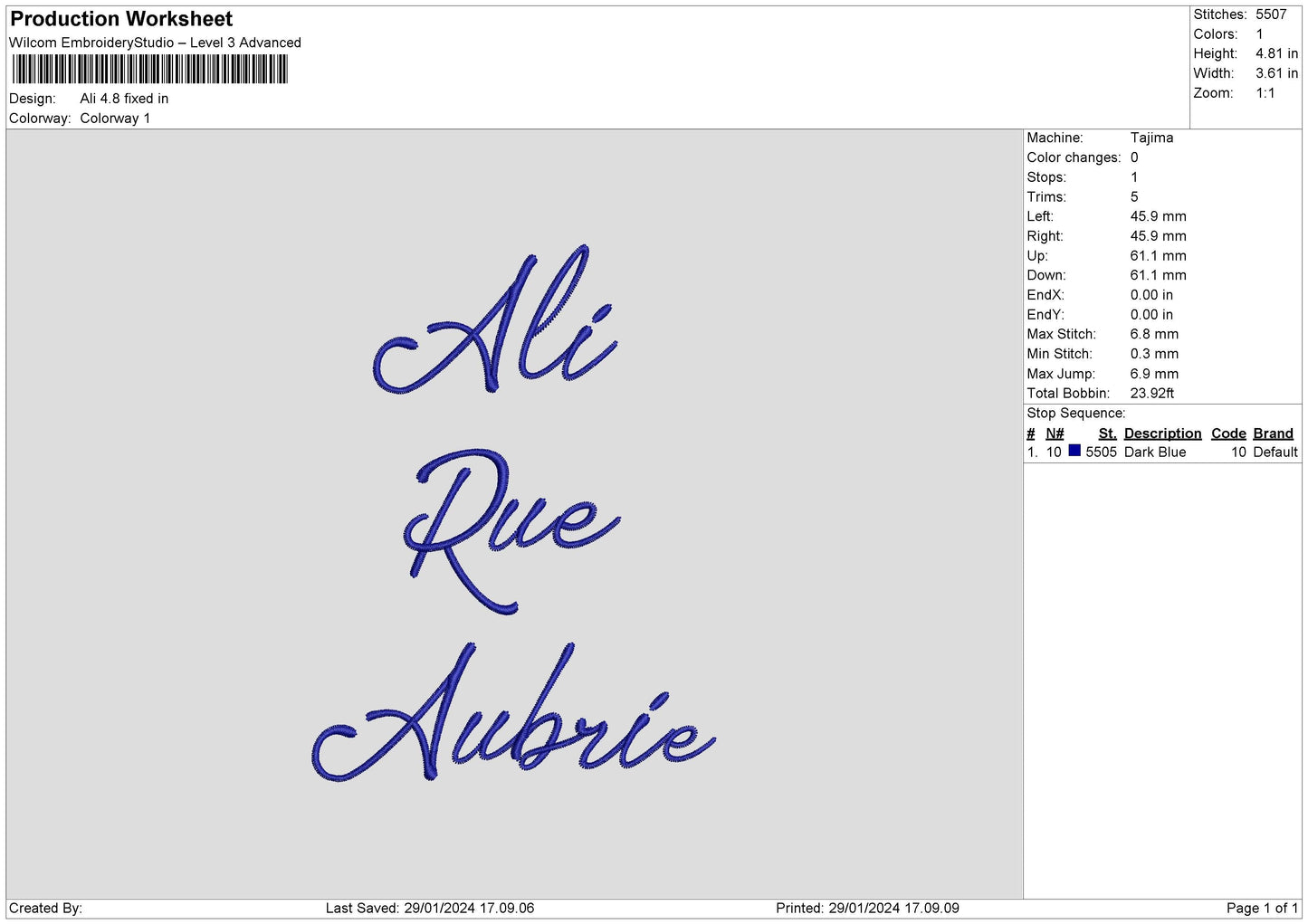 Names 02 Embroidery File 6 sizes