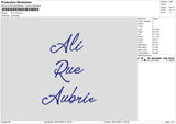Names 02 Embroidery File 6 sizes