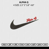 Alpha Q Embroidery File 4 size