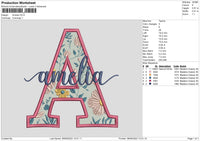 Amelia Text Embroidery File 6 sizes