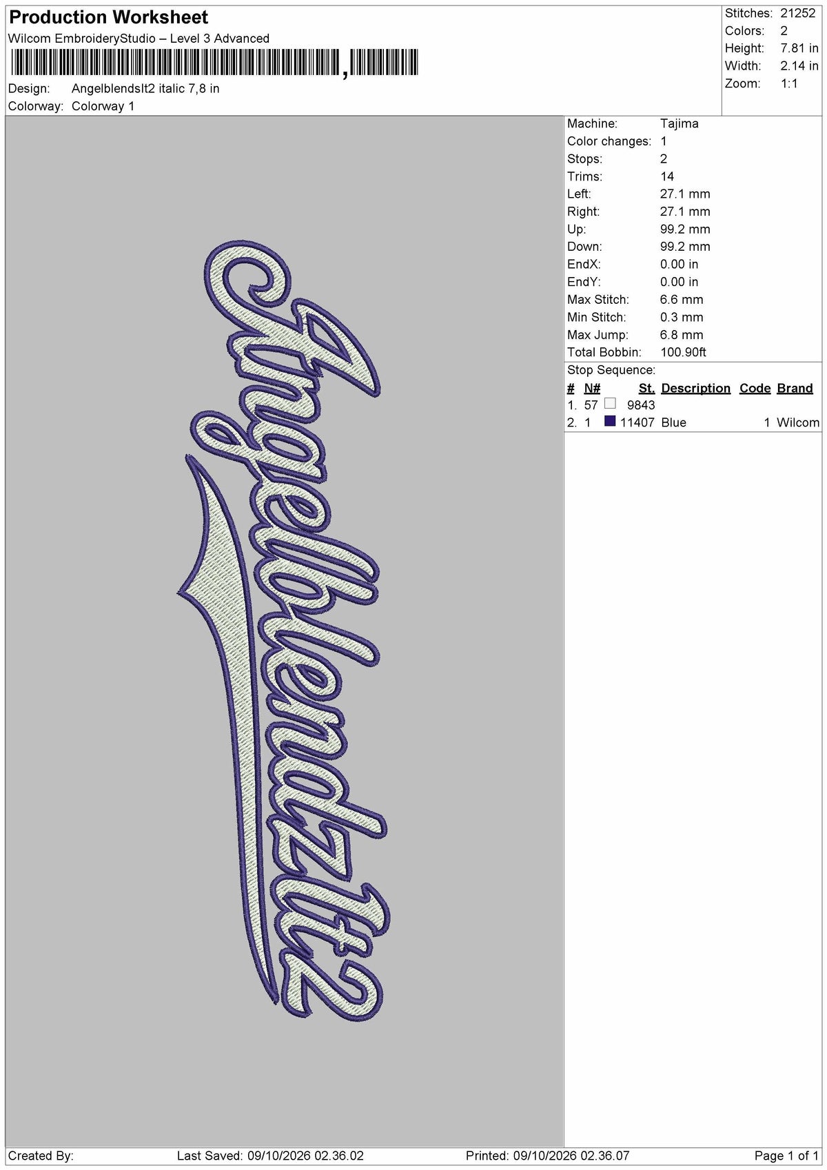 Angelblendtext Embroidery Machine Design File 6 sizes