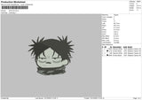 Anime Chibi B Embroidery File 6 sizes