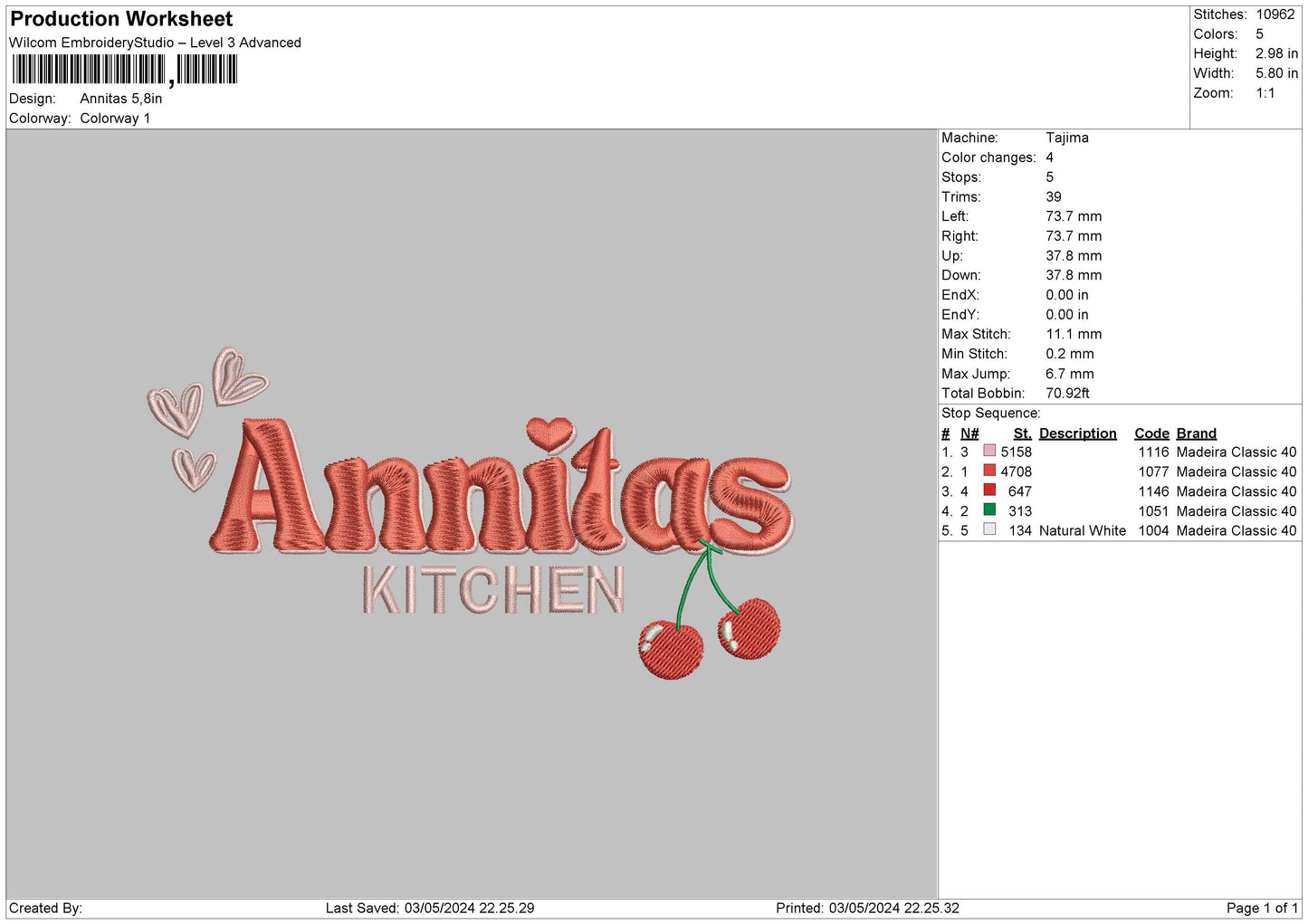 Kitchentext04 Embroidery File 6 sizes