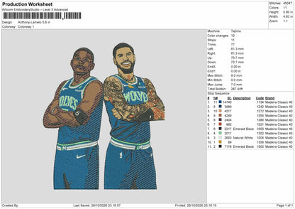 Players 2610 Embroidery Machine Design File 6 sizes