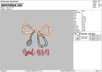 April Bow Embroidery File 6 sizes