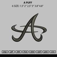 A Puff Embroidery File 6 sizes