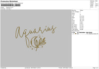 Aquarius Embroidery File 4 size